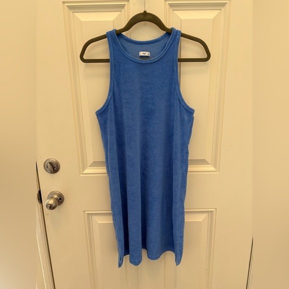 Aritzia TNA Blue Terry Cloth Mini Dress Size Large - Picture 2 of 6